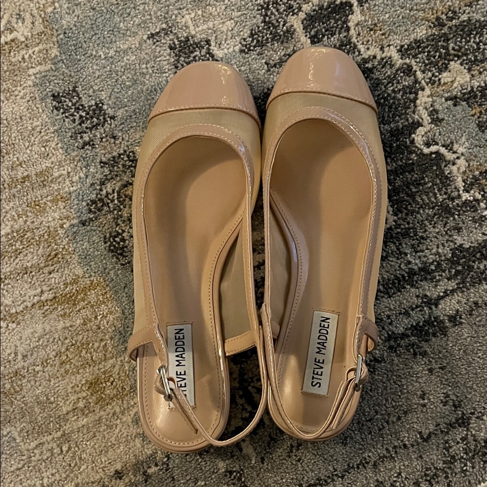 Steve Madden Nude Patent Slingback Heels